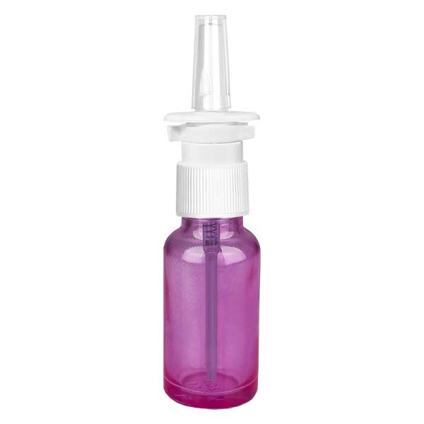 20ml Nasensprayflasche weiß/transparent Standard PurpleLine. UT18/20