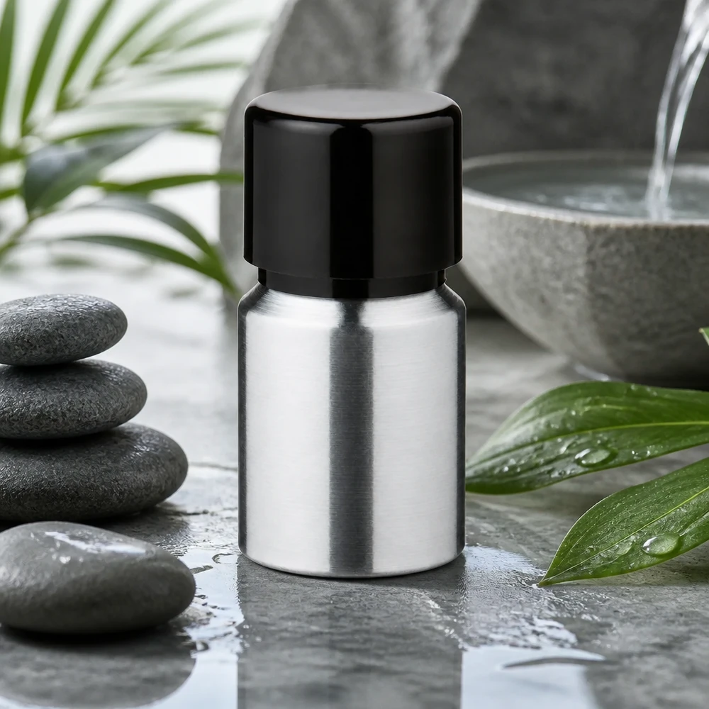 10ml geschliffene Aluflasche mit Schraubkappe Langlebige 10ml Aluminium-Probenflasche mit geschliffenem Finish für Laboranwendungen