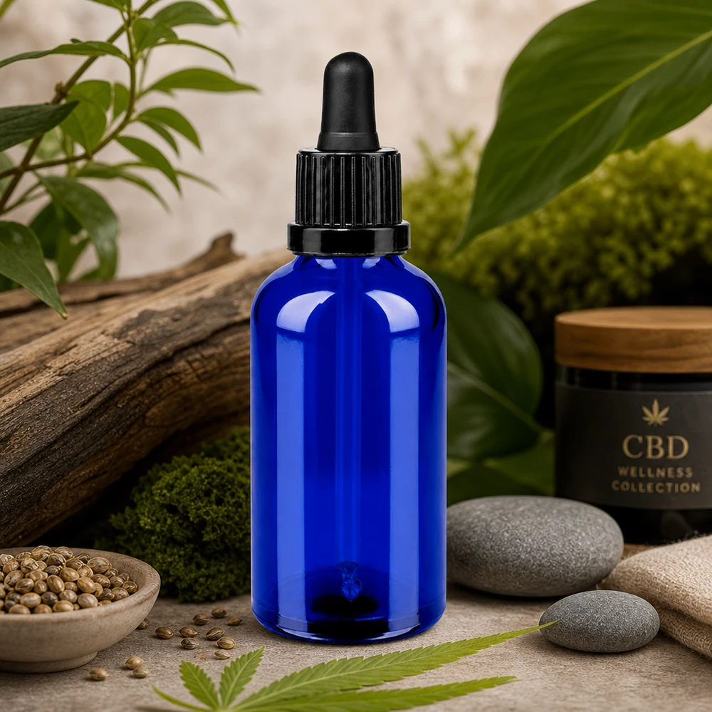 Flacone professionale in vetro con tappo a pipetta - volume 50ml per oli terapeutici