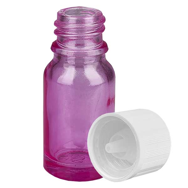 10ml Tropfflasche 1.2mm weiß Standard Kindersicher PurpleLine.UT18/10