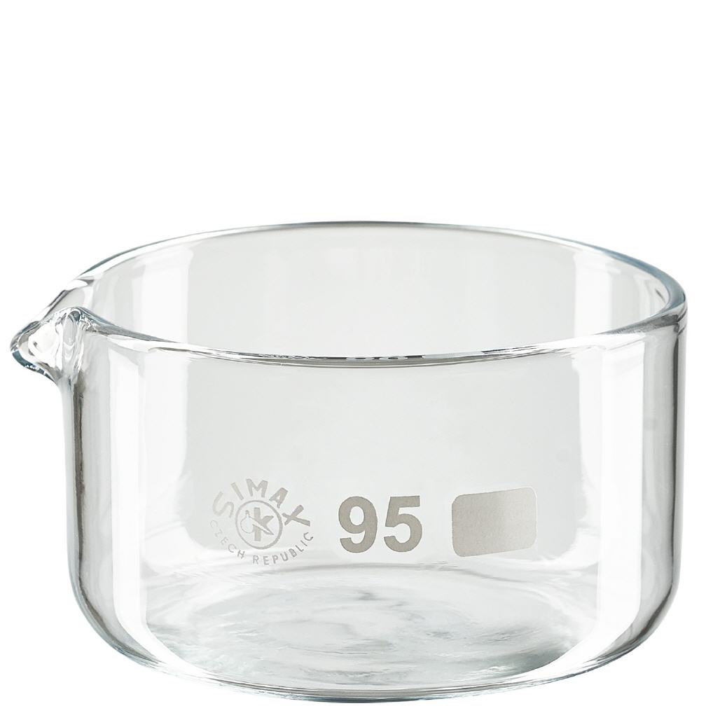Piatto per cristallizzazione da 300 ml con beccuccio Bo.. ø95mm Piatto per cristallizzazione da 300 ml con beccuccio Bo.. ø95mm