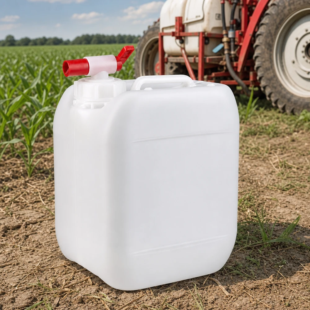 Kanister 5 Liter mit Auslaufhahn Robuster 5 Liter Kanister mit einhändigem Auslaufhahn für präzises Dosieren im Außeneinsatz