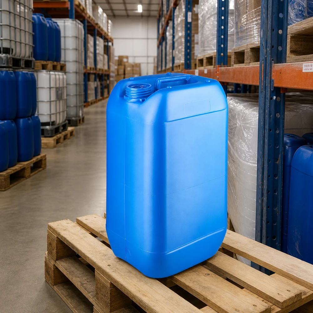 UN-geprüfter Kunststoffbehälter 15 L blau verschlusslos für Gefahrgut und Chemikalientransport