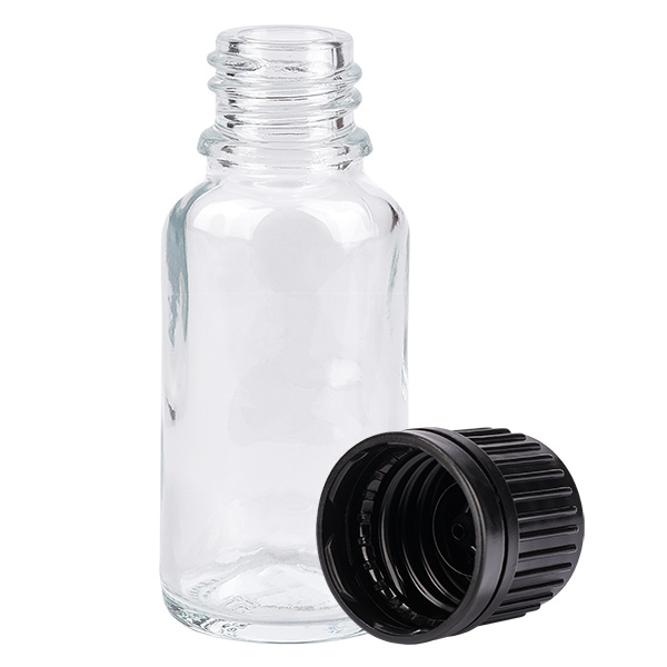 20ml Flasche 11mm Schraubverschluss schwarz Originalitätsverschluss ClearLine UT18/20