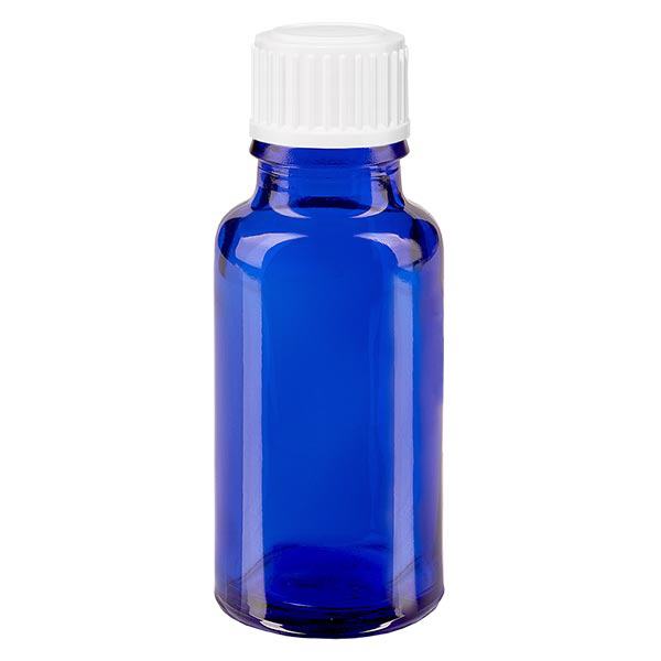 Apothekenflasche blau 20ml Schraubverschluss weiß Standard