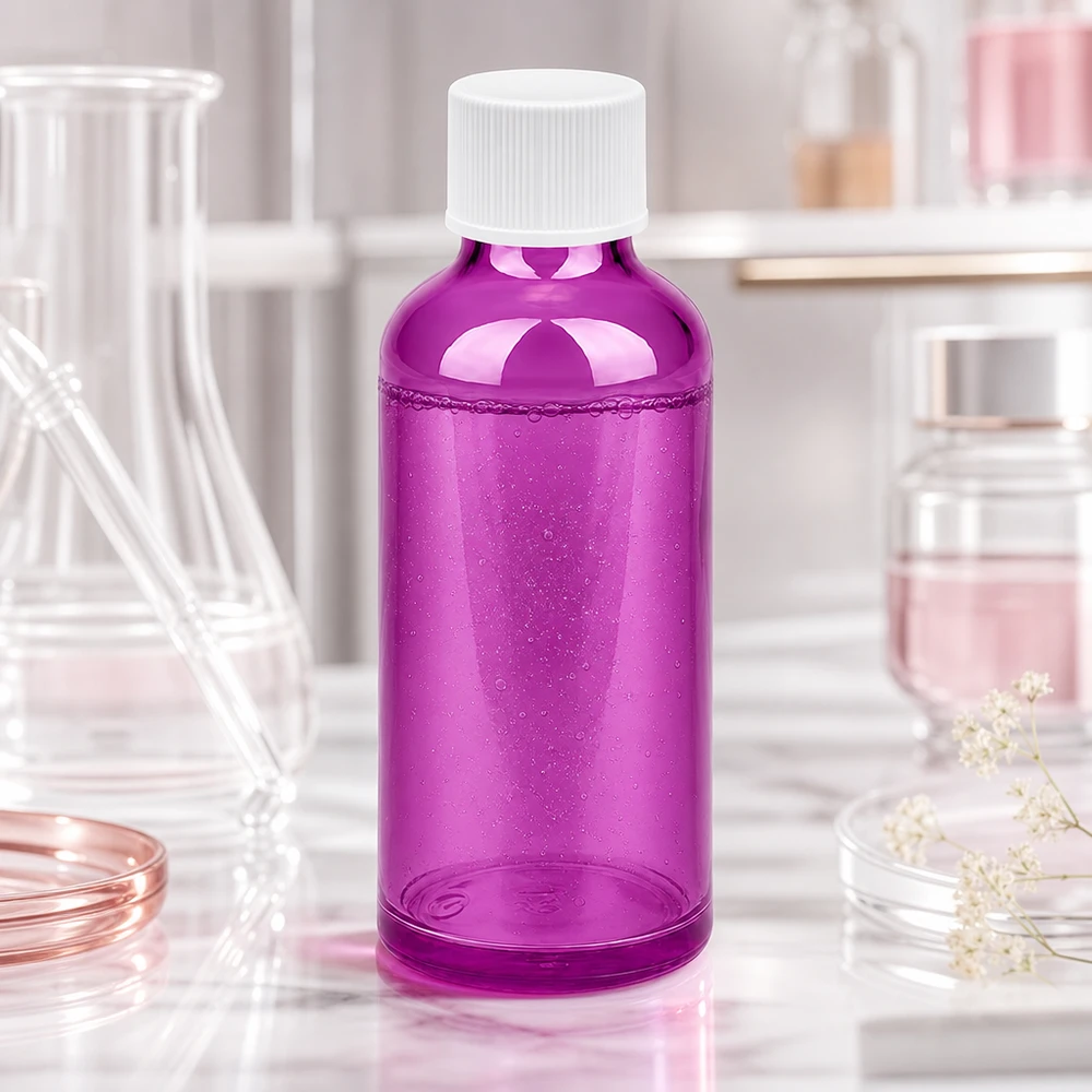 Flacone da 50ml con tappo a vite 11mm bianco standard PurpleLine UT18/50 Robusto flacone da 50 ml in vetro viola con tappo standard per una conservazione sicura.