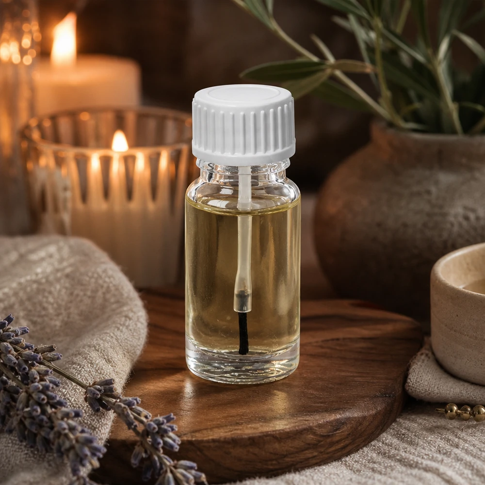 10ml Pinselflasche weiß Standardverschluss ClearLine UT18/10 Vielseitige 10ml Pinselflasche aus Klarglas mit tropfsicherem Verschluss für Kosmetik und Naturheilkunde