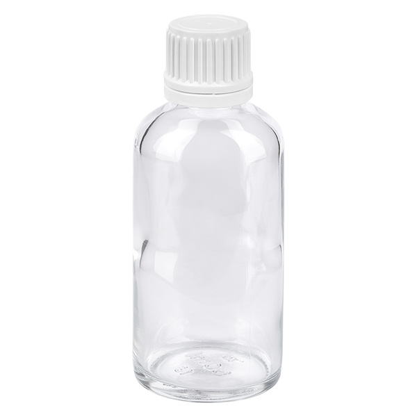 50ml Flasche 11mm Schraubverschluss weiß Originalitätsverschluss ClearLine UT18/50