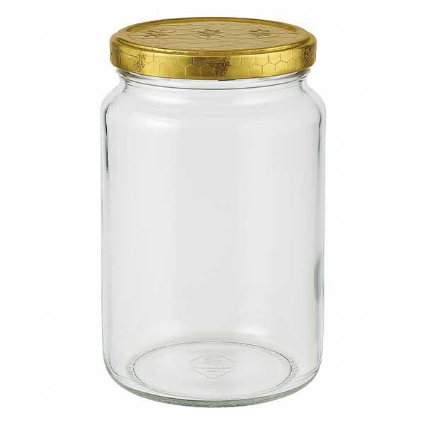 795ml Rundglas + BasicSeal Deckel Bienenwabe UNiTWIST