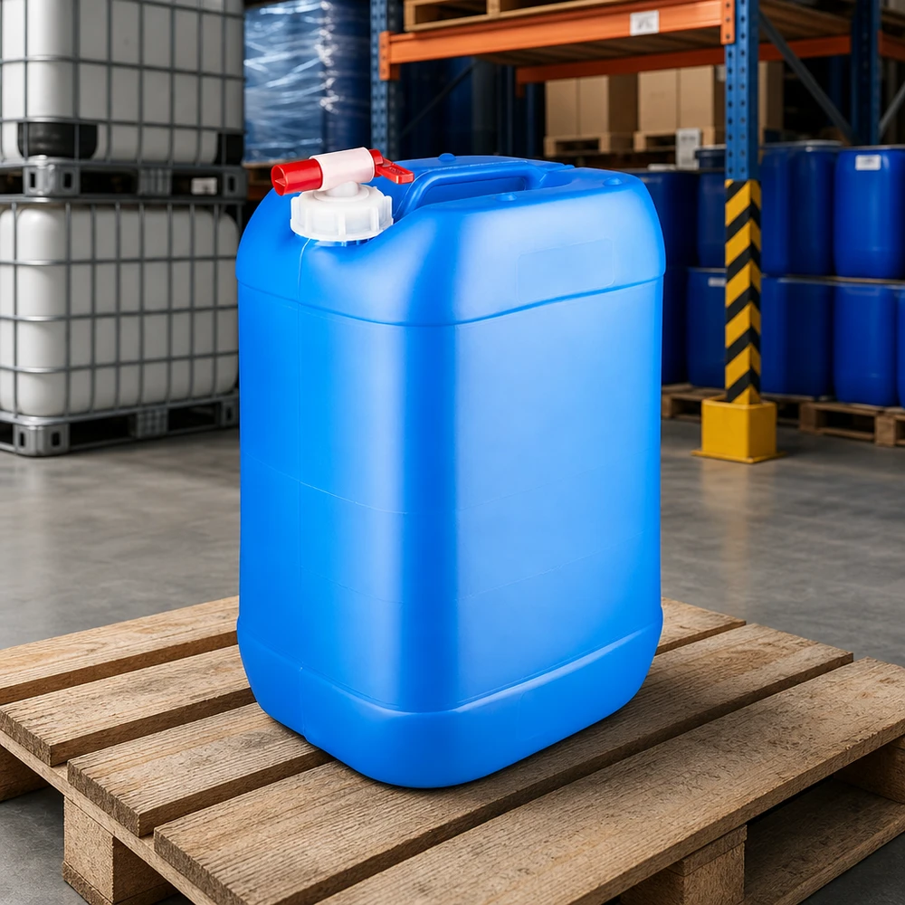 Kanister 25 Liter blau mit Auslaufhahn UV-beständiger Lagerkanister 25 Liter blau mit Schnellverschlusshahn für Kraftstoff