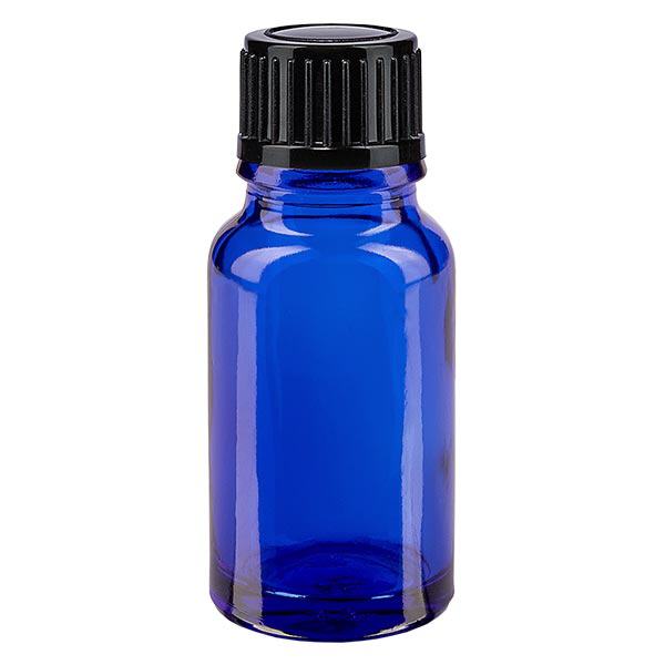 Bottiglia da farmacia blu da 10ml. SV STD nero/11mm ApoGlas Bottiglia da farmacia blu da 10ml. SV STD nero/11mm ApoGlas