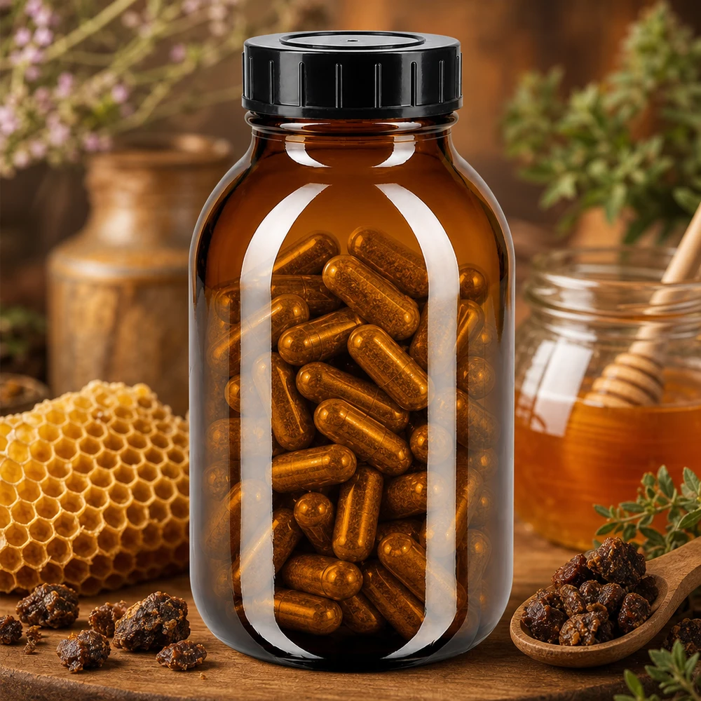 Bottiglia in vetro da 500 ml in elegante marrone con ampia apertura per un facile riempimento e svuotamento
