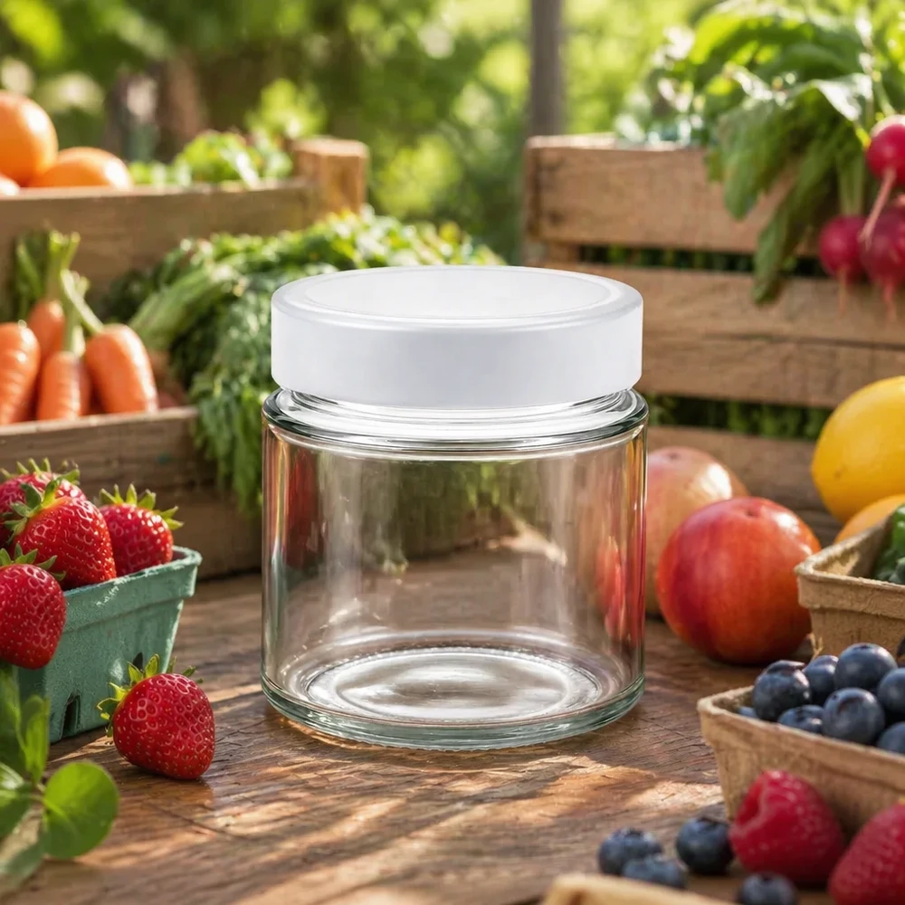 135ml Rundglas + BasicSeal Deckel weiß deep UNiTWIST 135ml Rundglas BasicSeal Deckel weiß Outdoor Garten frisches Obst Gemüse natürliche Aufbewahrung Vorratsglas
