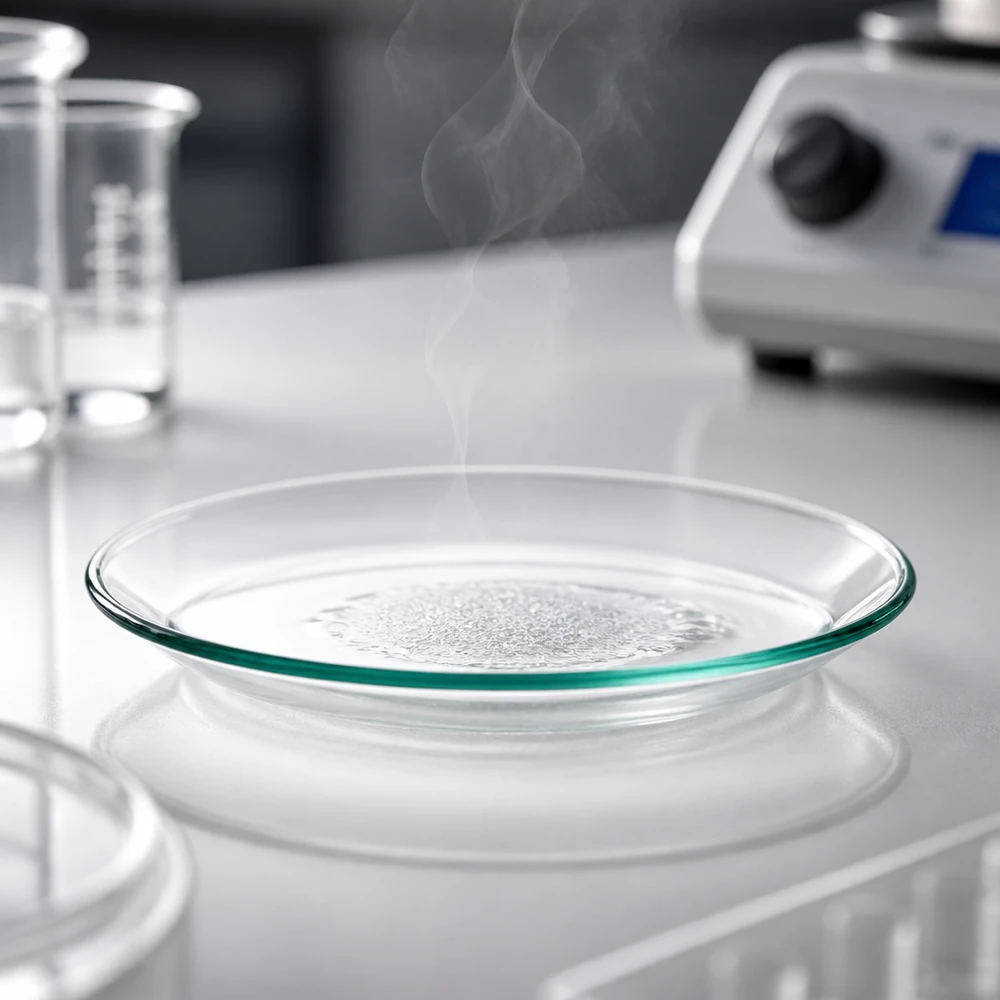 Piastra di vetro per la risalita dei vapori da 70 mm per il riscaldamento di sostanze cristalline a