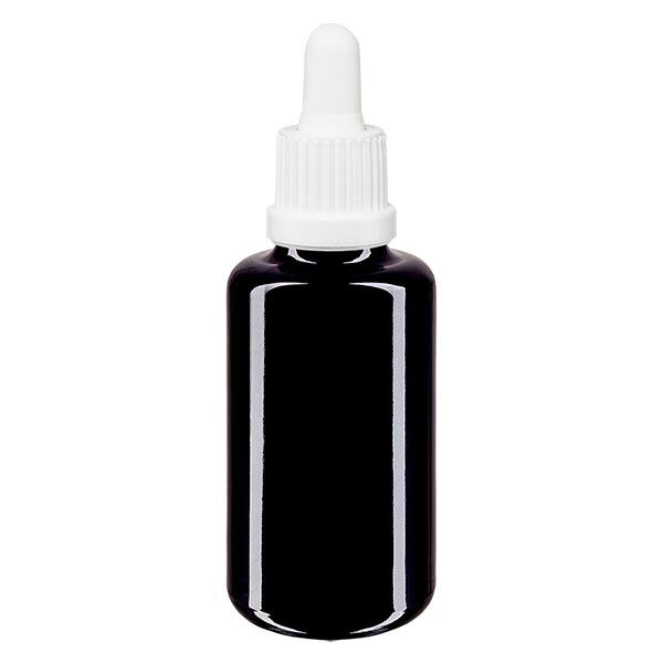 Bottiglia da farmacia viola 30ml con pipetta bianca OV Bottiglia da farmacia viola 30ml con pipetta bianca OV