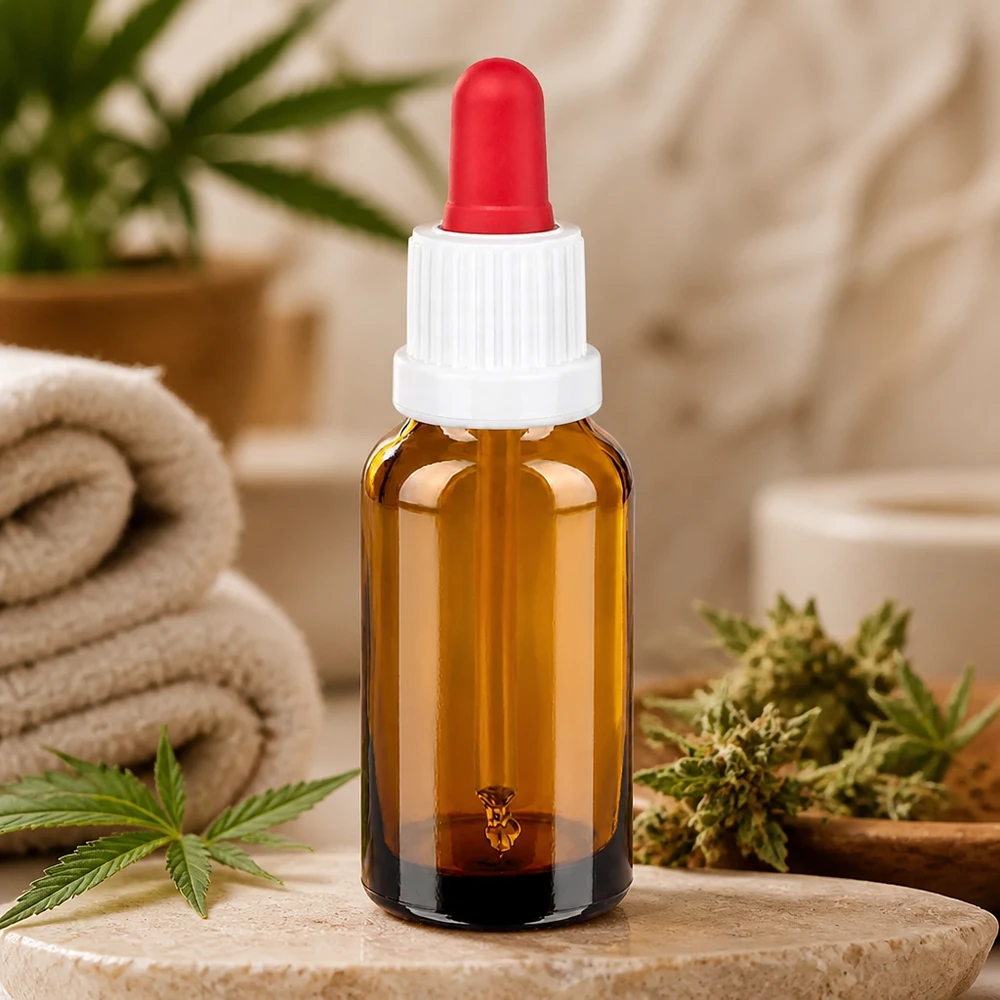 20ml Pipettenflasche weiß/rot Originalitätsverschluss BrownLine UT18/20 Professionelle 20ml Tropfflasche braun mit weißem Gewinde UT18/20 für exakte Portionierung