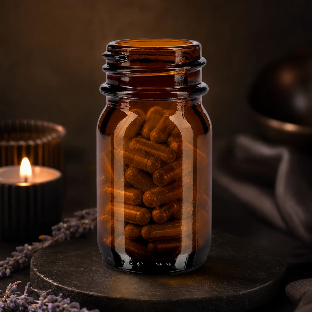 Bocal à col large en verre ambré 30 ml, goulot DIN 32, sans couvercle Bouteille compacte à col large de 30 ml en verre brun de haute qualité pour un usage quotidien