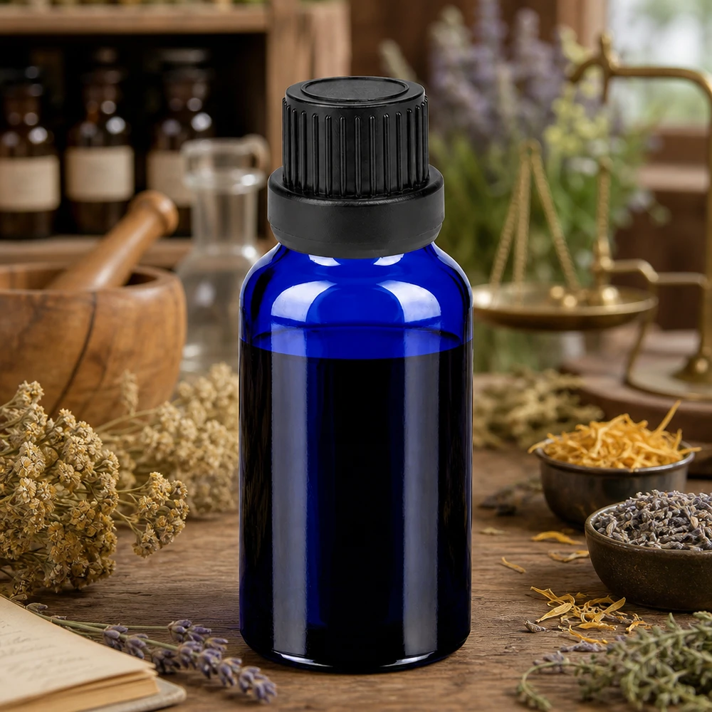 Bottiglia da 20ml 11mm SV nero OV BlueLine UT18/20 Pratico flacone in vetro da 20 ml con tappo antimanomissione per oli di profumo e miscele di fragranze