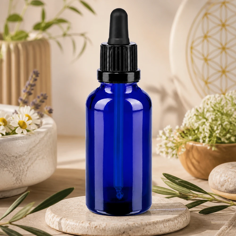Bottiglia in vetro di qualità da laboratorio da 30 ml BlueLine UT18/30 con materiale resistente agli agenti chimici