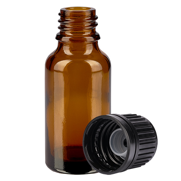 20ml Globuliflasche 3mm Giessring schwarz Originalitätsverschluss BrownL. UT18/20