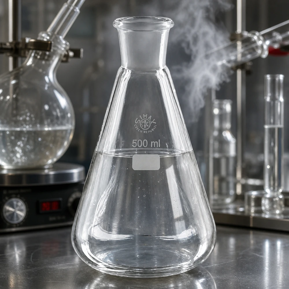 Pallone in vetro sterilizzabile da 500 ml con macinato standard 29/32 per ricerca e analisi