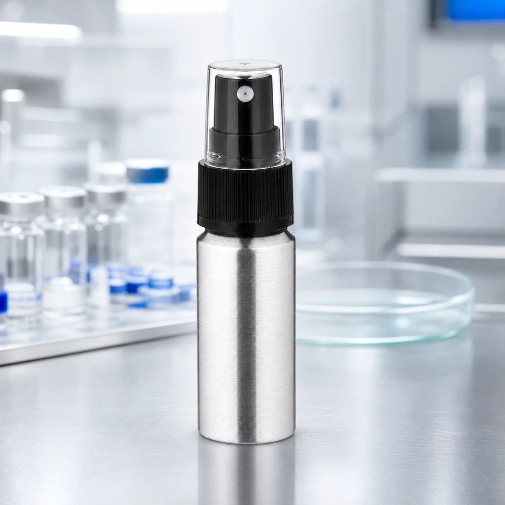 20ml geschliffene Aluflasche mit Zerstäuber Wiederverwendbare 20ml Metallsprühflasche mit abnehmbarem Zerstäuber für einfache Reinigung