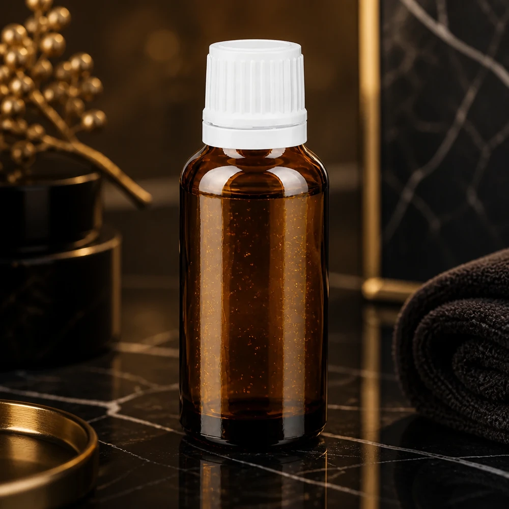 Apothekenflasche braun 20ml Tropfverschluss 1.2mm weiß Originalitätsverschluss Braune 20ml Glasflasche mit dosierpräzisem Tropfer für pharmazeutische Anwendungen