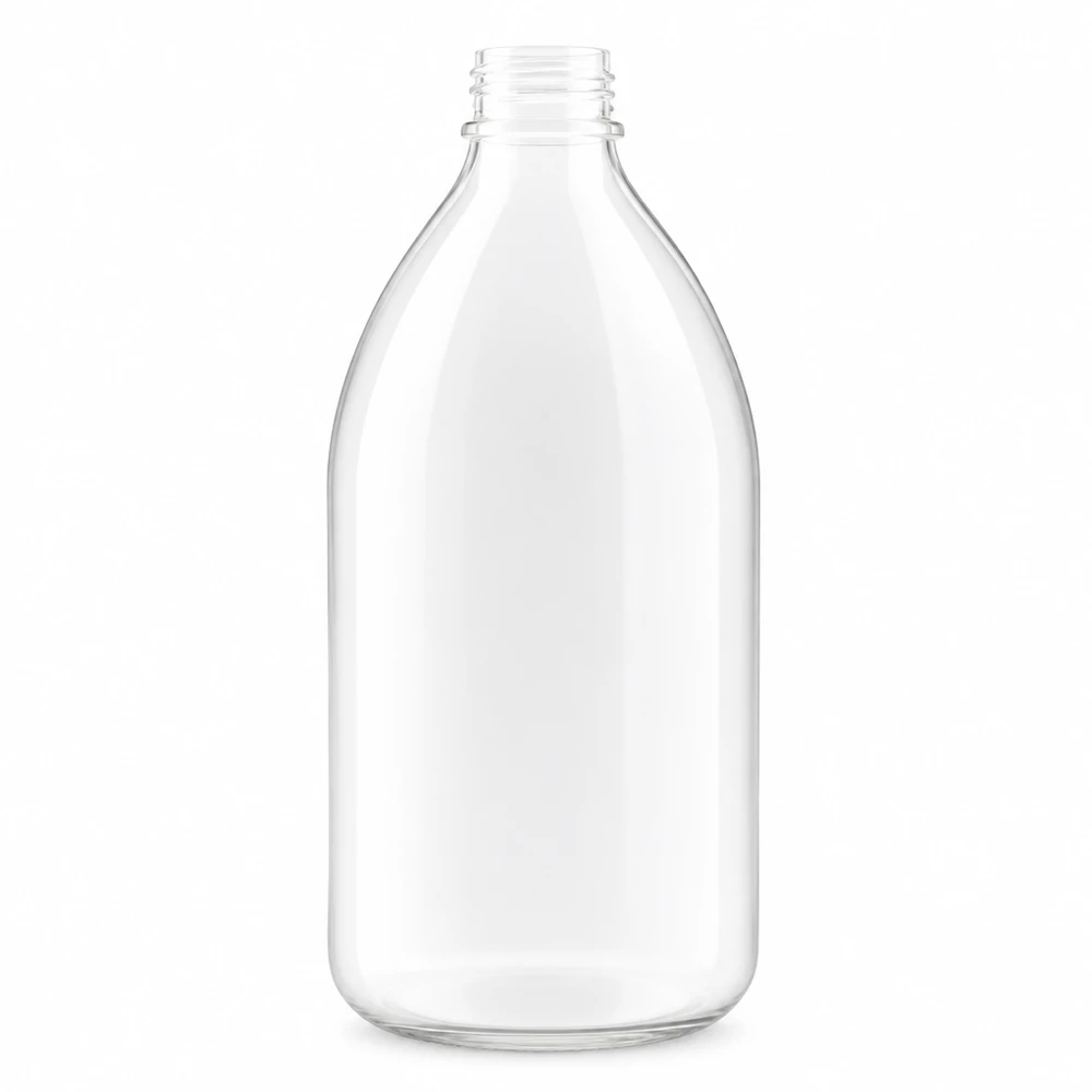 500ml Laborflasche Enghals ohne Verschluss Transparente Glasflasche 500ml mit Enghals und Schraubgewinde für Laborbedarf