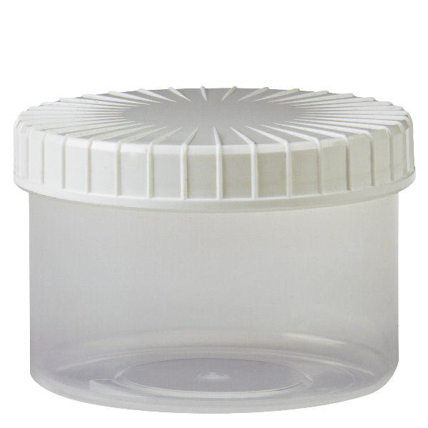 Barattolo trasparente a vite da 250 ml con chiusura scanalata Barattolo trasparente a vite da 250 ml con chiusura scanalata