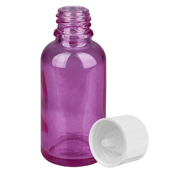 30ml Tropfflasche 1.2mm weiß Standard Kindersicher PurpleLine.UT18/30