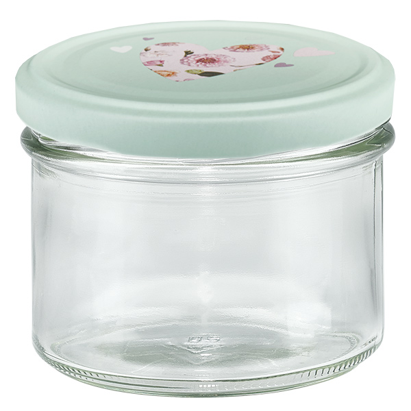 225ml Sturzglas + BasicSeal Deckel Herz mint UNiTWIST