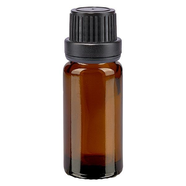 Flacone contagocce marrone da 10ml OV nero/2mm ApoGlas Flacone contagocce marrone da 10ml OV nero/2mm ApoGlas