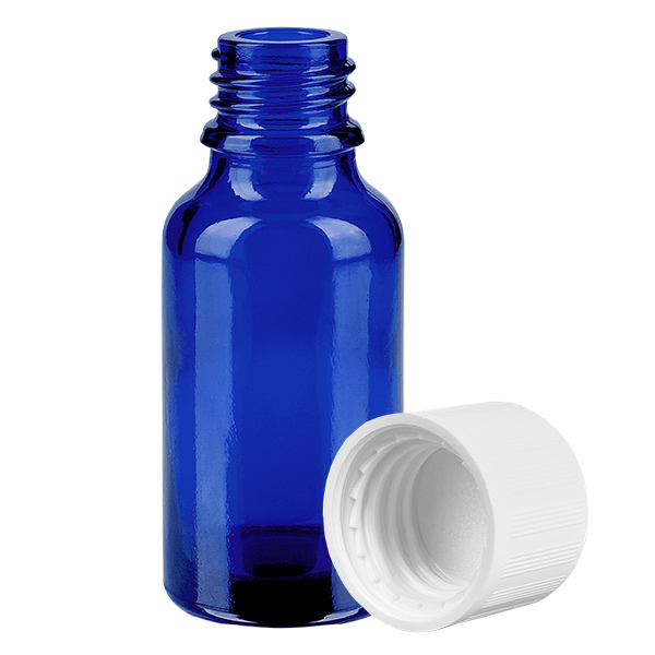 20ml Flasche 11mm Schraubverschluss weiß Standard Kindersicherung BlueLine UT18/20