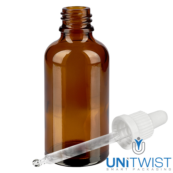 50ml Pipettenflasche weiß Originalitätsverschluss BrownLine UT18/50