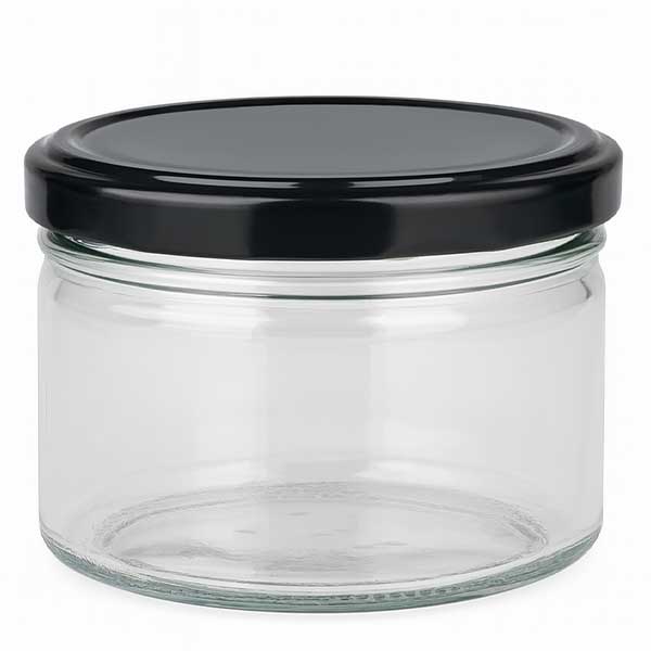 Barattolo rotondo da 540 ml con coperchio BasicSeal nero UNiTWIST. Barattolo rotondo da 540 ml con coperchio BasicSeal nero UNiTWIST.