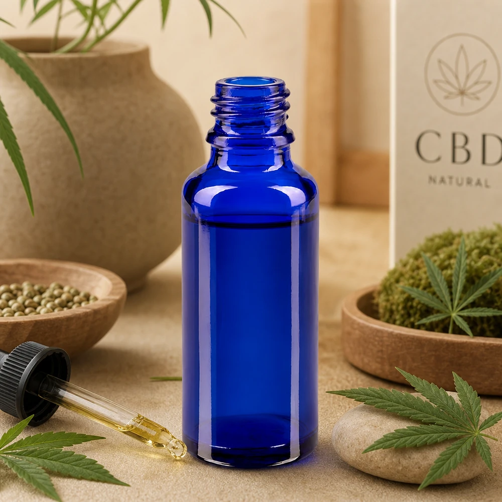 Tropfflasche 30ml DIN 18 BLAUGLAS Kleine 30ml Apothekerflsche ApoGlas in Royalblau für präzise Dosierung von Naturextrakten