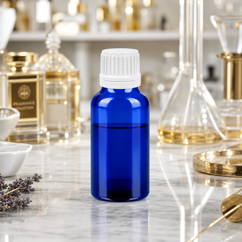 Flacone da 20ml 11mm SV bianco OV BlueLine UT18/20 Flacone in vetro premium da 20 ml con filettatura UT18/20 per la produzione di cosmetici professionali