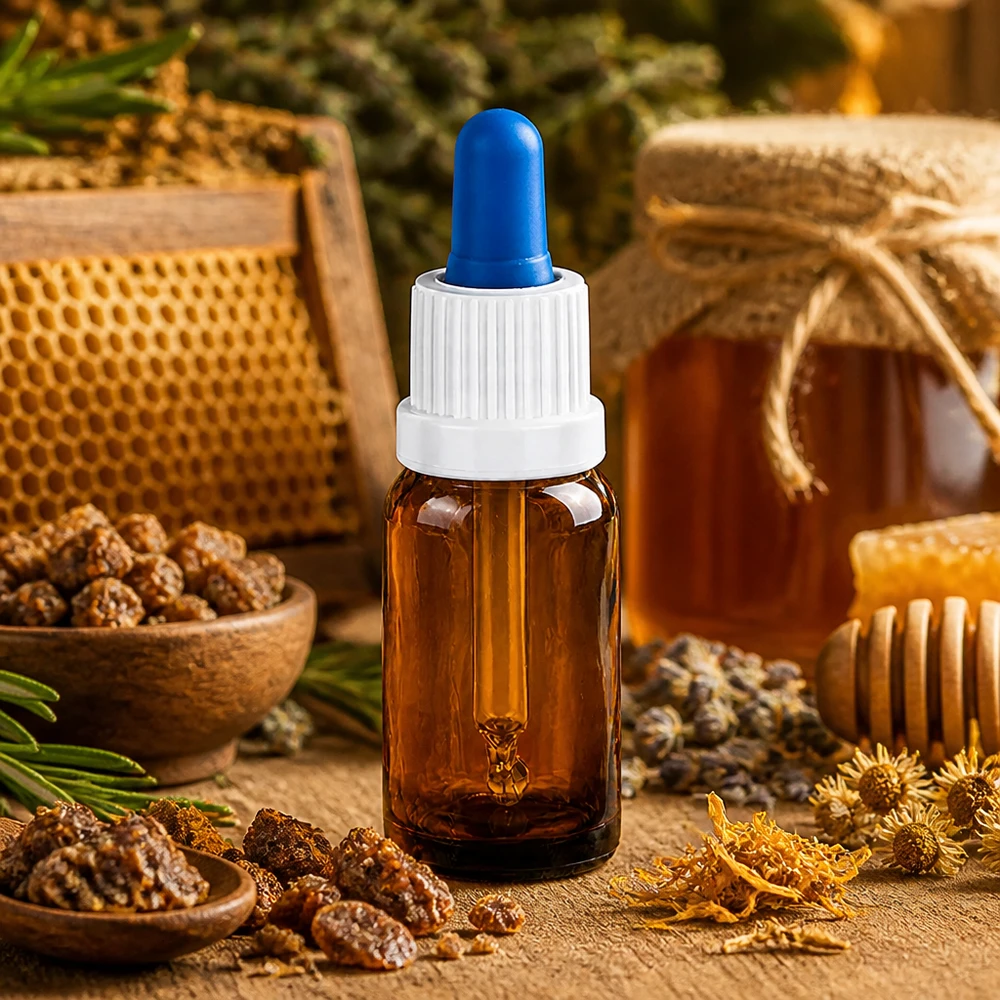 10ml Pipettenflasche weiß/blau Originalitätsverschluss BrownLine UT18/10 10ml Präzisions-Tropfflasche aus Braunglas mit hygienischem weißen Verschluss für Pharmazie
