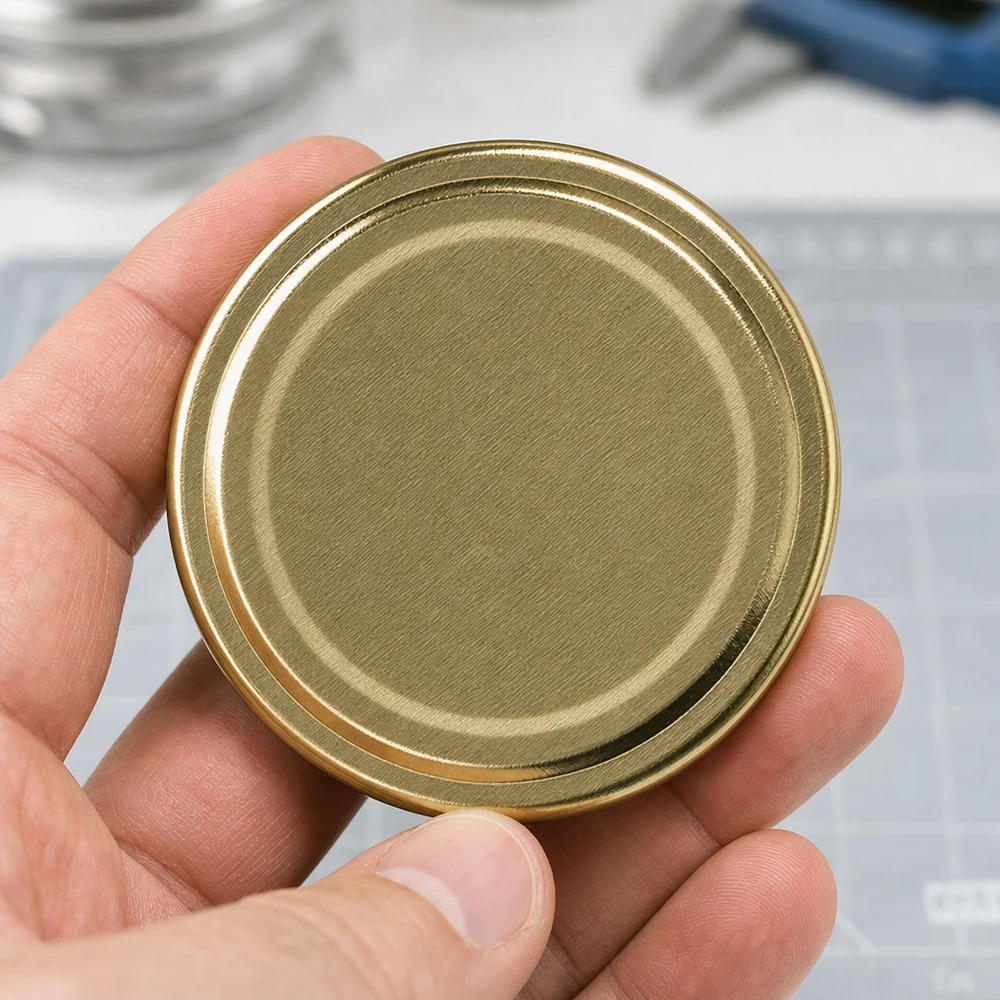 UNiTWIST TO66 gold, BioSeal, BPA-NI, unitemp Nahaufnahme UNiTWIST TO66 Deckel gold mit konzentrischen Ringen BioSeal BPA-NI unitemp