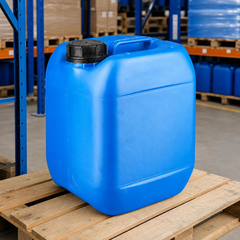 Kompakter blauer 5 Liter Kanister mit OV Verschluss für Kraftstoff und Flüssigkeiten