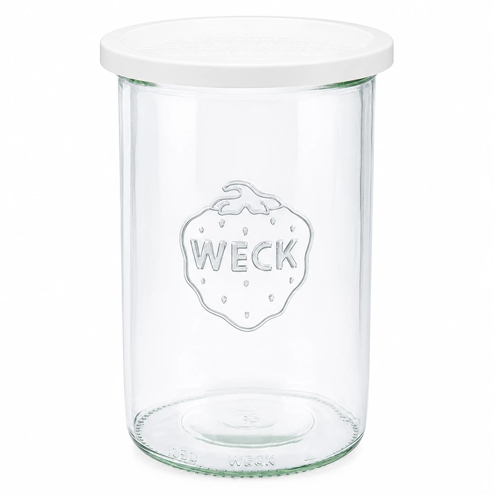 Bicchieri da 1000ml con coperchio di freschezza WECK RR100 WECK vaso da 1000ml con coperchio bianco RR100 vaso in vetro trasparente con logo WECK