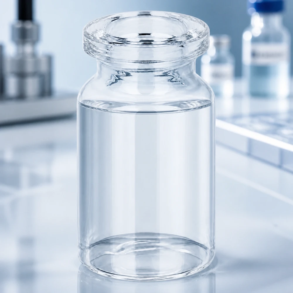 Injektionsflasche Klarglas 5ml Kompakte Injektionsflasche Klarglas 5ml in modernem Laborumfeld für flüssige Arzneimittelformulierungen