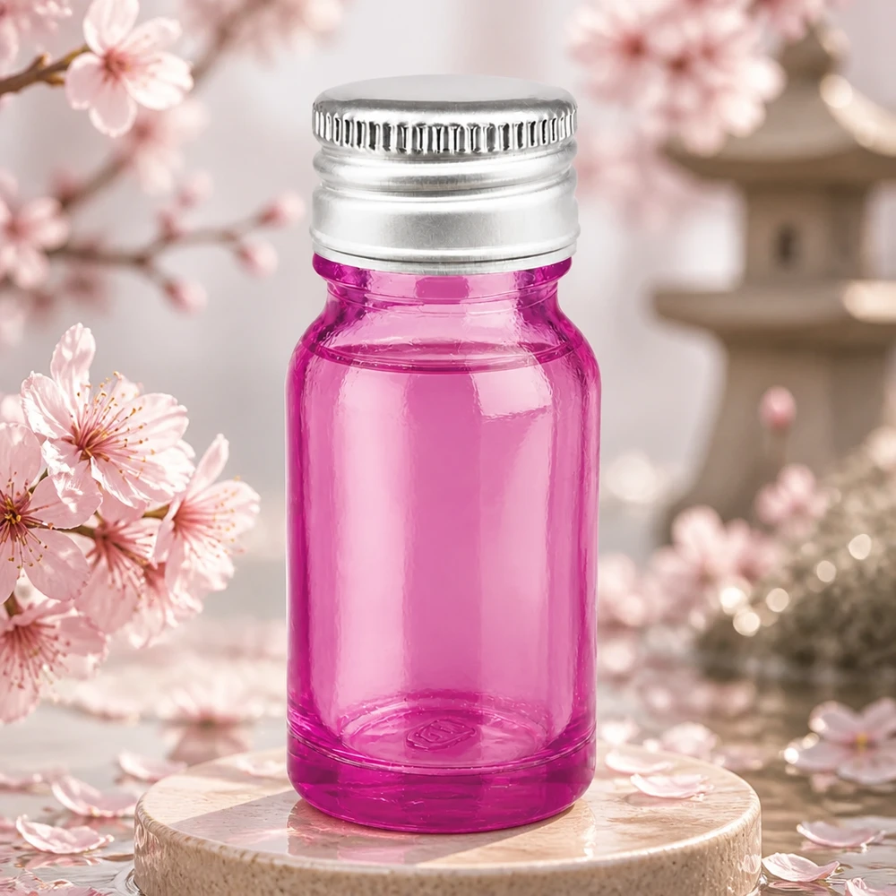 10ml Flasche 11mm Schraubverschluss Alu-Silberer Standard PurpleLine.UT18/10 Elegante 10ml Flasche aus getöntem lila Glas mit langlebigem 11mm Aluminium Schraubdeckel