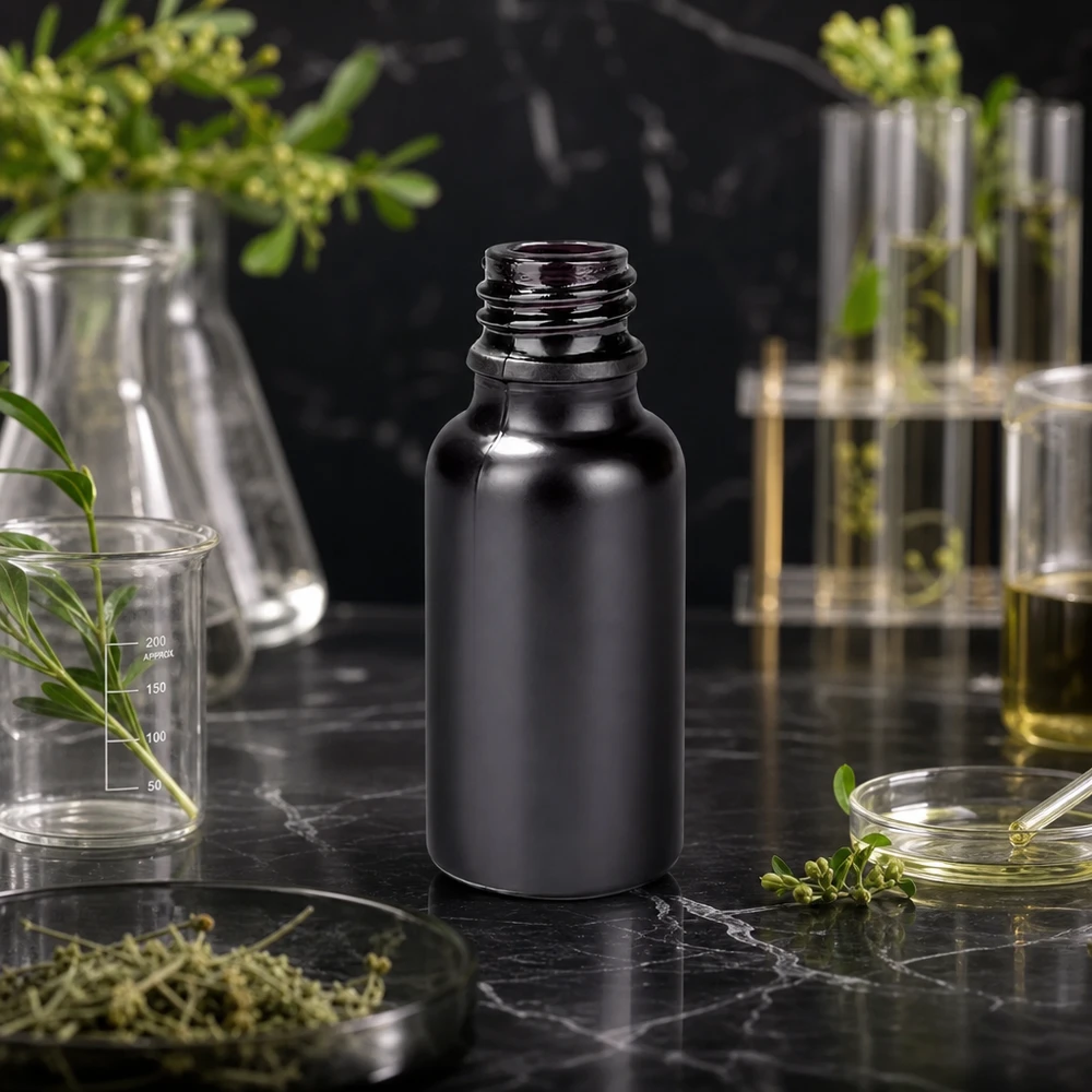 Flacone da 20 ml per farmacia BlackLine UT18/20 UNiTWIST Versatile flacone BlackLine da 20 ml per tinture di oli essenziali e preparazioni omeopatiche