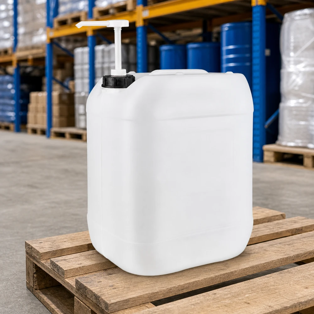 Kanister 20 Liter mit Dosierpumpe Kompakter 20 Liter Großgebinde Kanister mit Dosierpumpe für gewerbliche Nutzung