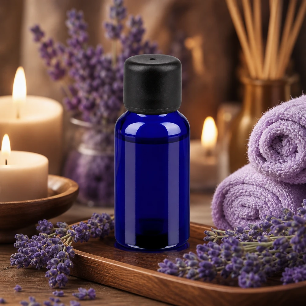Pratico flacone BlueLine da 20 ml con design ergonomico per una facile manipolazione nelle aree termali