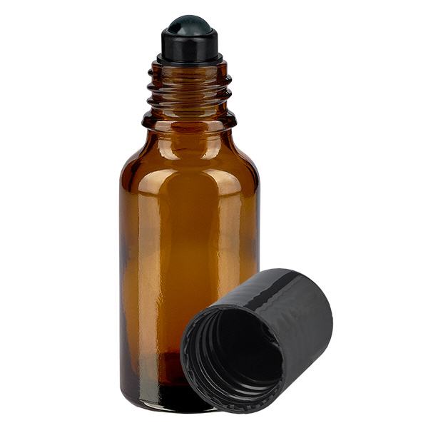 Flacone roll-on 20ml marrone STD nero ApoGlas Flacone roll-on 20ml marrone STD nero ApoGlas