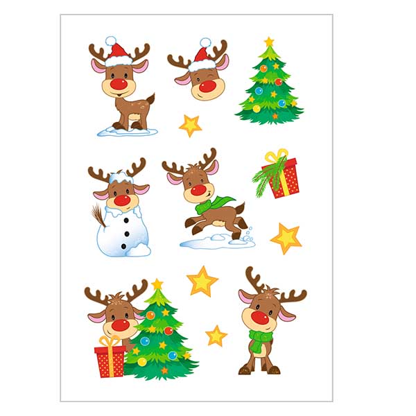 Adesivi "Rudolph" (24 adesivi con glitter) Adesivi "Rudolph" (24 adesivi con glitter)