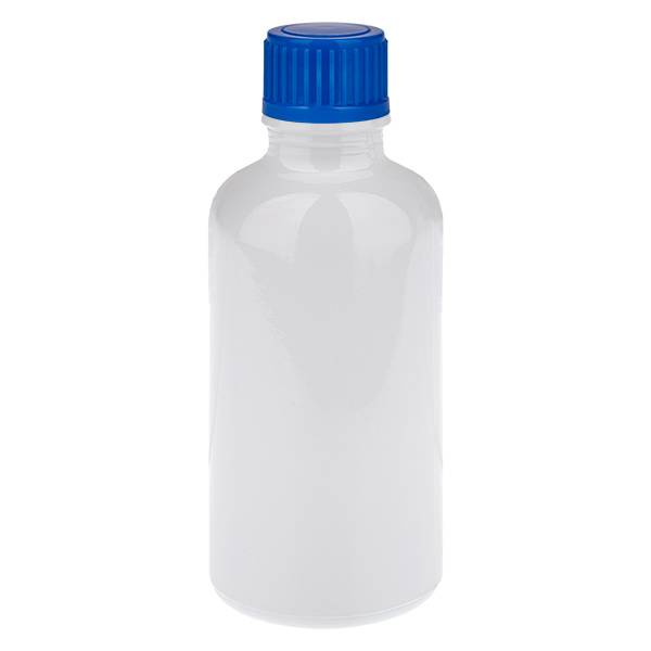 Flacone da 50 ml con tappo a vite blu standard WhiteLine UT18/50 Flacone da 50 ml con tappo a vite blu standard WhiteLine UT18/50