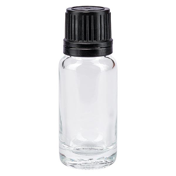 Flacone contagocce trasparente da 10 ml OV nero/1mm ApoGlas Flacone contagocce trasparente da 10 ml OV nero/1mm ApoGlas
